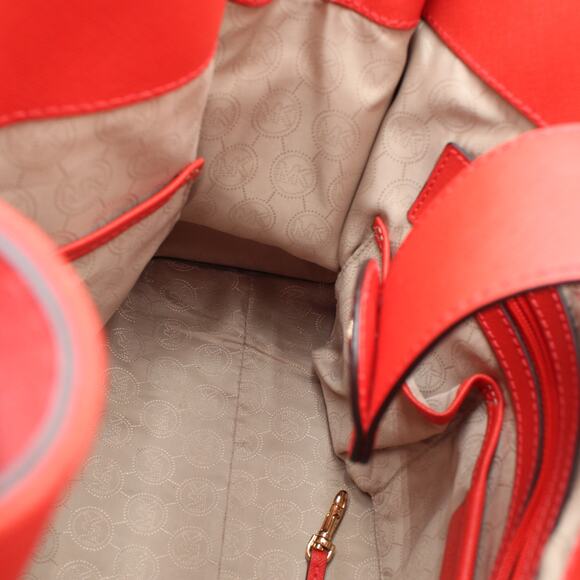 Michael Kors Tote Hamilton Red Leather Satchel Purse Large Gold Hardware - Picture 8 of 11